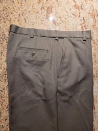 Men's Haggar EZS Dress Pants with Stretch Waist - Olive Green -