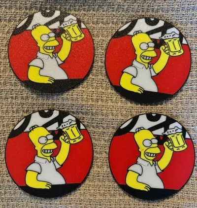 Set Of 4 Coasters With Cork On Back Also Comes With Holder Case, View more