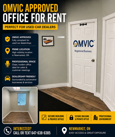 Located In Newmarket 5 minutes from yonge st close to hwy 400 and 404 Upscale facility in prime auto...