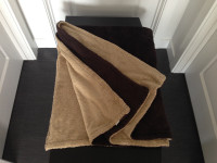 Couch Throw Blanket Warm Plush Dark Brown/Beige Thick