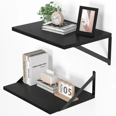 Heimlove Deep Floating Shelves, Wood Wall Shelves, Set of 2, 16", View more
