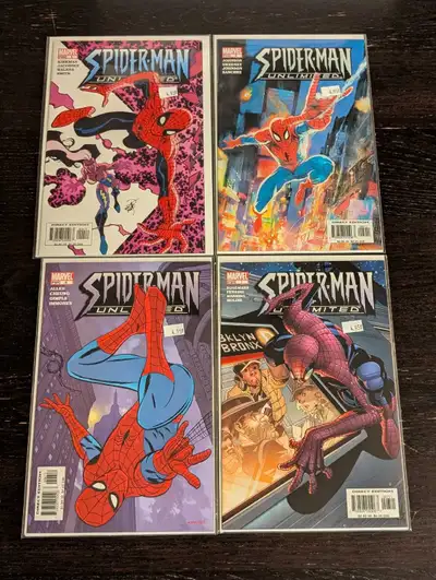 4 Spiderman unlimited Marvel comics, no duplicates, mint, boarded Pickup in Valley Ridge NW Please s...