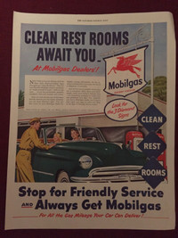 1952 Mobilgas Dealer Marketing Original Ad