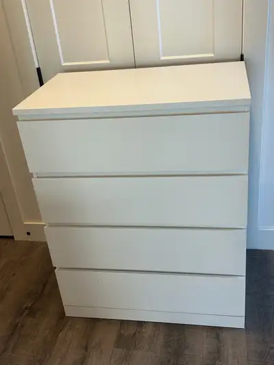 IKEA white dresser with 4 drawers MALM  , View more