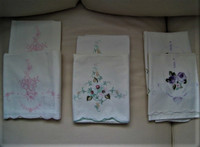 Vintage Embroidered Pillowcases on 100% Cotton