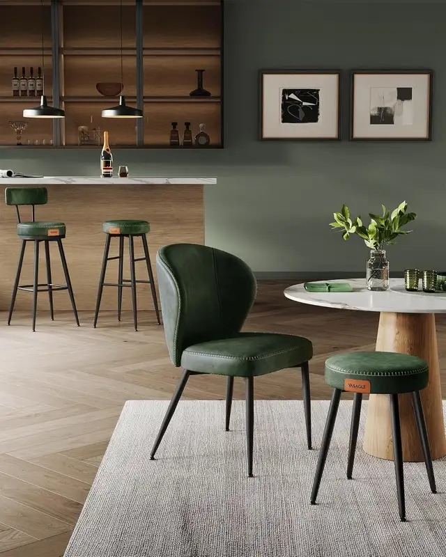 Swivel Counter Bar Stools with Backs, Synthetic Leather with Sti in Chairs & Recliners in Markham / York Region - Image 3