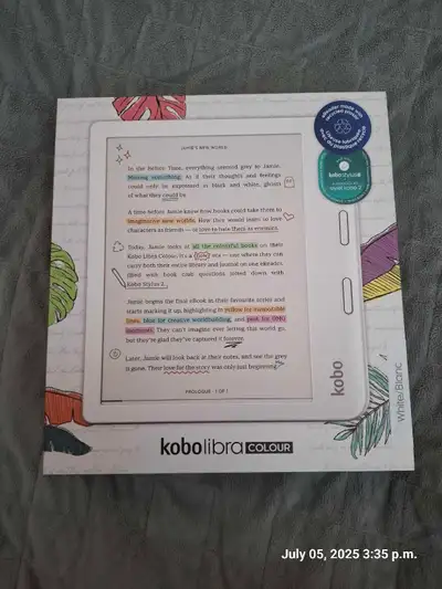 Kobo Libra Colour Brand New In Box Sealed (never opened) Price firm. If you are interested, respond...