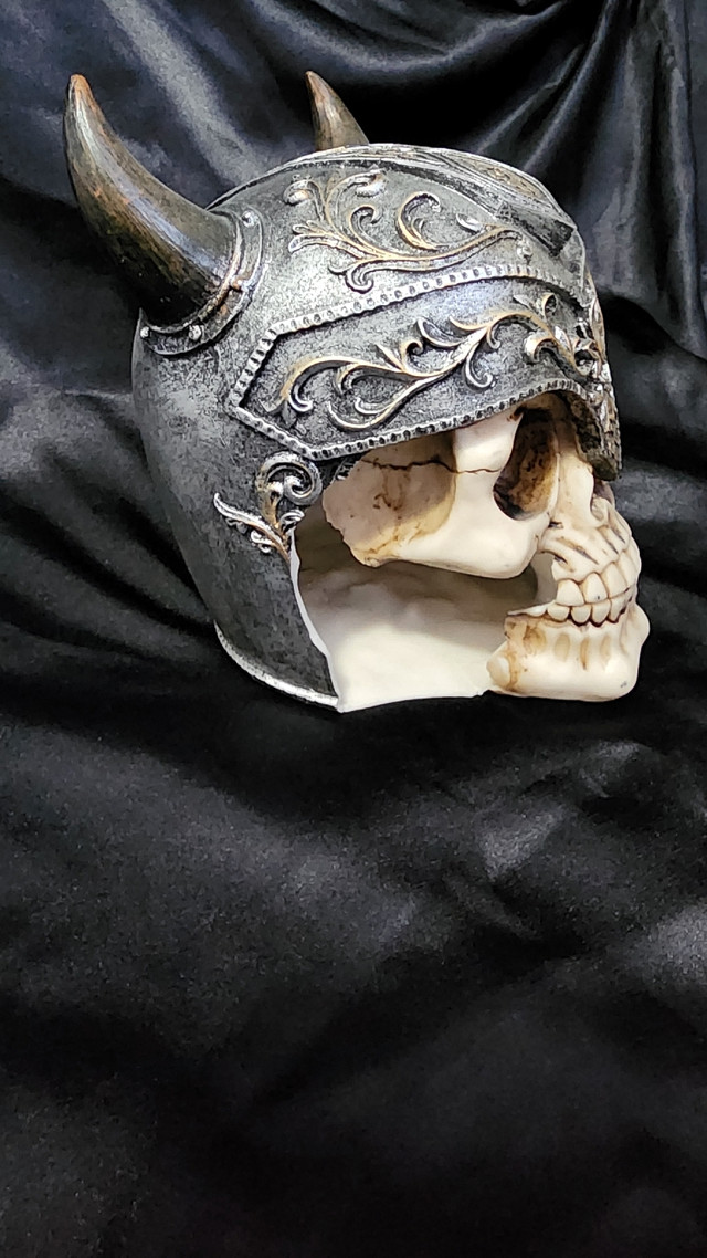 Damaged Viking Skull Ornament in Arts & Collectibles in Edmonton - Image 4