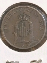 1888 Sweden 1 Öre - Oscar II (extra large letters) KM #750