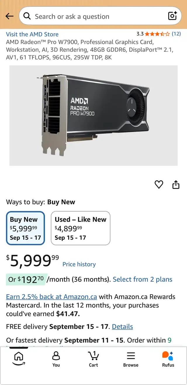 Radeon PRO W7900 48GB561546497863854081