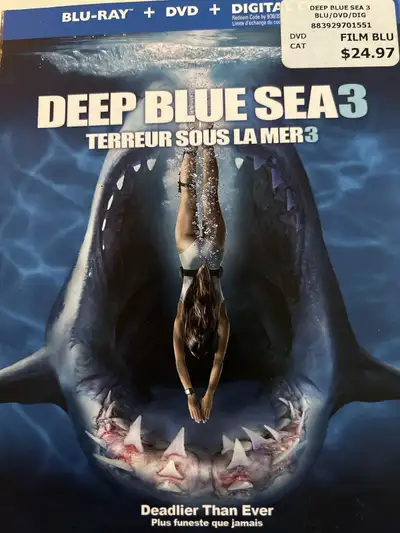 Terreur sous la mer 3 - film Blu-ray et DVD.: bilingue anglais et français.: à vendre 15$. Shipping...