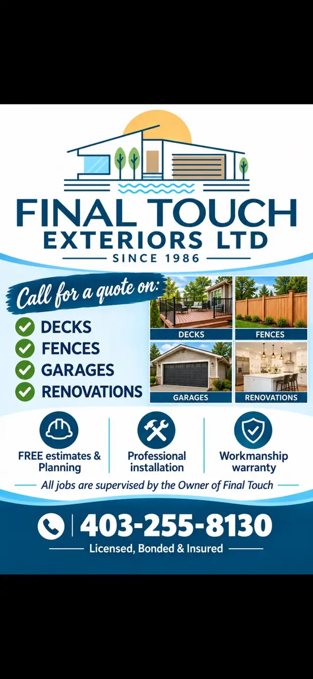 Final Touch Exteriors Ltd - Decks, Fences, Garages