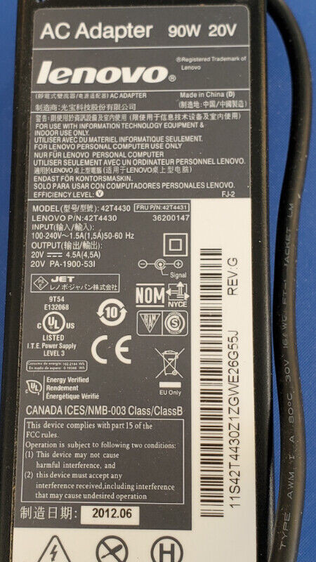 ⚡ Genuine IBM Lenovo ThinkPad AC Adapter 42T4430 90W 20V 4.5A ⚡ in Other in City of Toronto - Image 4