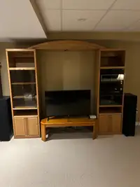 Basement TV wall unit and table