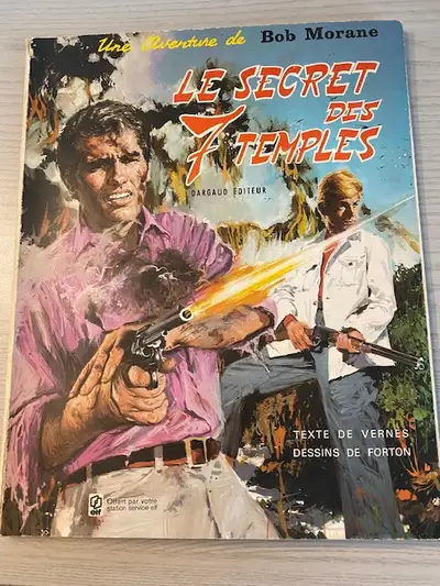 belle reedition brochee bob morane Le secret des 7 temples Edition dargaud année 1972 bd en bon état...
