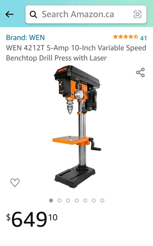 WEN 5 amp 10 inch drill press for sale  