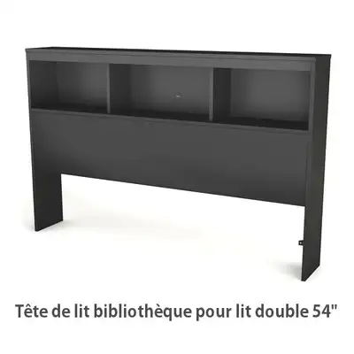 Tête de lit de style bibliothèque pour lit double, View more