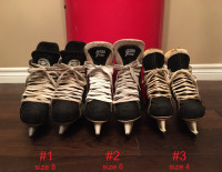 Hockey Skates  (3 Pairs = Sizes 8, 6, and 4)  Different Prices