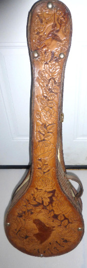 Old Antique Tooled Leather BANJO CASE