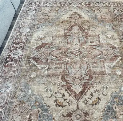 Faded Elegance Rug with Soft Neutrals and Subtle Ornate Design , View more
