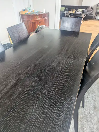 Modern dining table with 6 chairs, View more