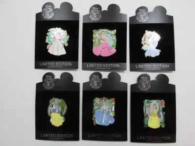 Regal Disney Princess Pins Set, 6 Pins New on Cards, View more