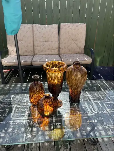 Amber Vintage Style Vase set, View more