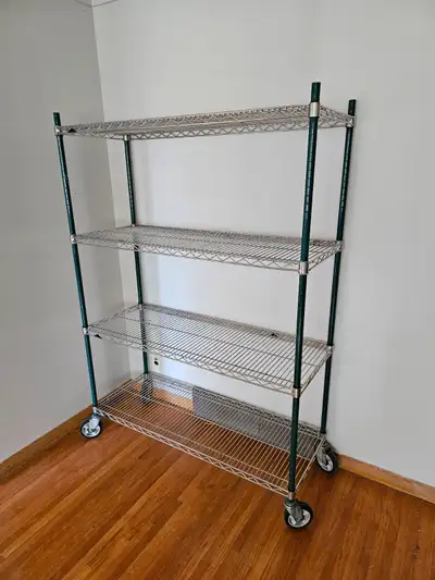 ⭐ 4-Tier Commercial Wire Shelving Unit on Wheels - READ AD, View more