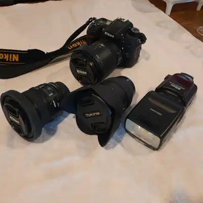 Complete Nikon DSLR photography kit in excellent condition. Everything is fully functional, clean, a...