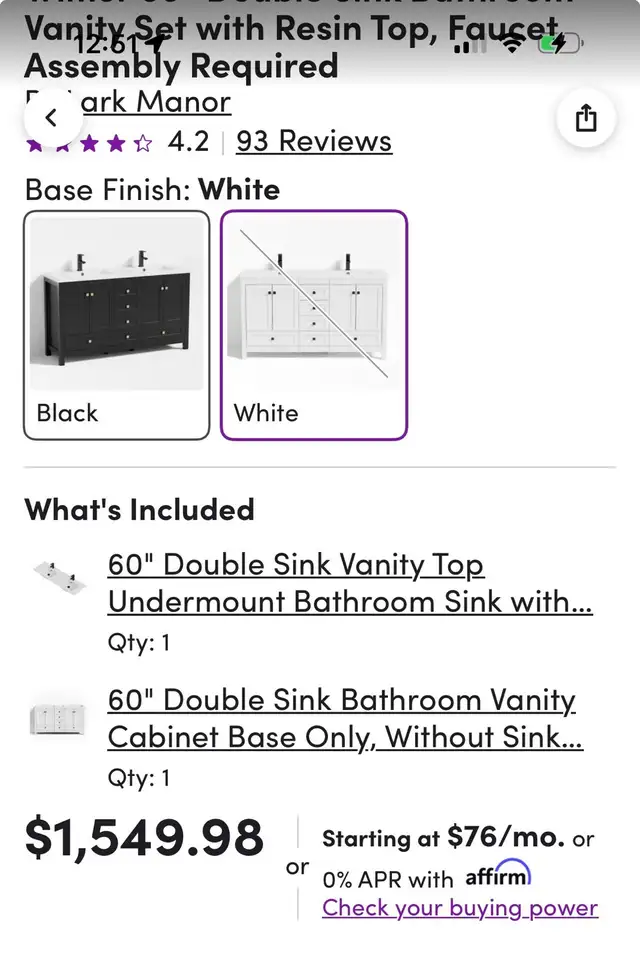 60” Cabinet Base Only494052561671301122