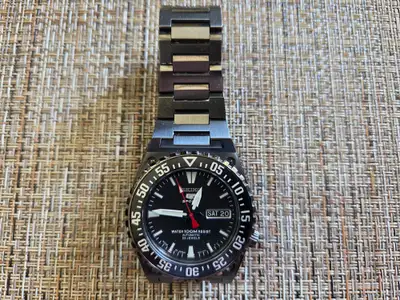 Seiko Automatic 5 Sports Watch Black made in Japan, View more