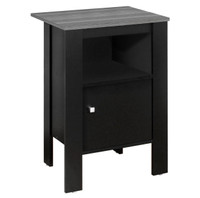 Accent table/ night stand with storage - black / grey top  
