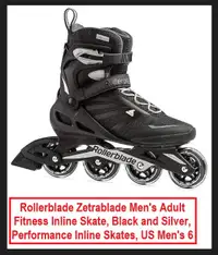 (NEW) Rollerblade Zetrablade Men's (6) Performance Inline Skate
