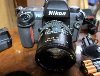 NIKON F100 PROFESSIONAL 35mm SLR FILM CAMERA 28-80 LENS, View more