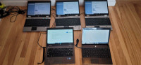 Lot of 5 working HP laptops 3 elitebooks, 1 probook, 1 4320i