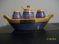 Lusterware Condiment Set - Souvenir Syracuse State Fair