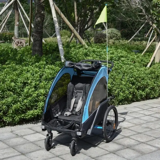 Child Bike Trailer 3 In1 Foldable Jogger 2-Seater in Strollers, Carriers & Car Seats in Markham / York Region - Image 11