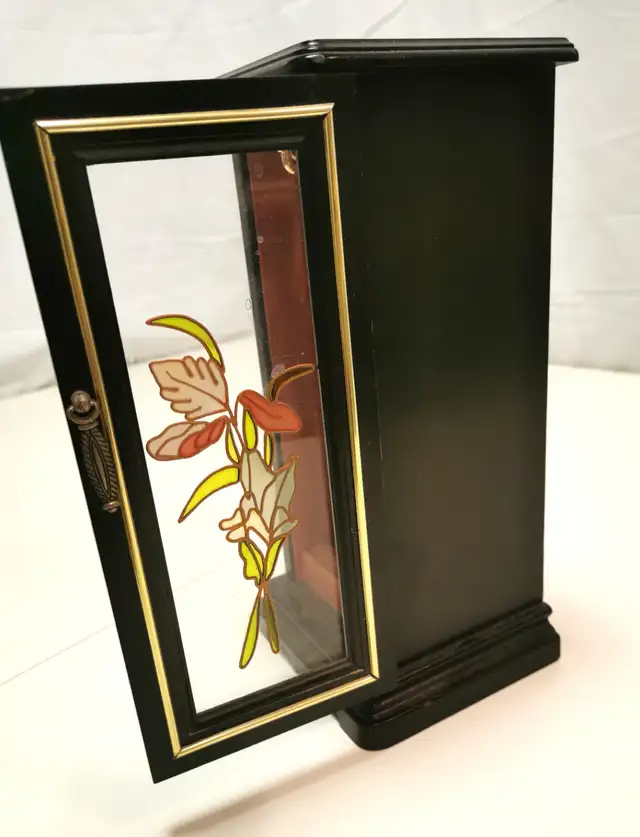 1970s Mele Black Jewelry Box Armoire Glass Door Tall Dresser in Jewellery & Watches in Markham / York Region - Image 4