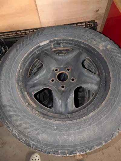 Set of 4 used 225/65R17 winter tires mounted on steel rims. Originally on my 2013 rav4 The tires are...