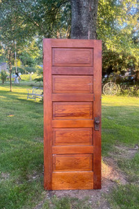 100$ Panel antique door 30" includes knobs, hinge, stoppers +24"