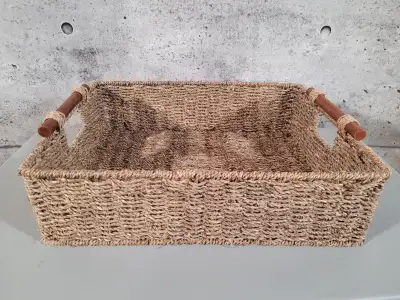 Seagrass Basket - Wooden Handles, View more