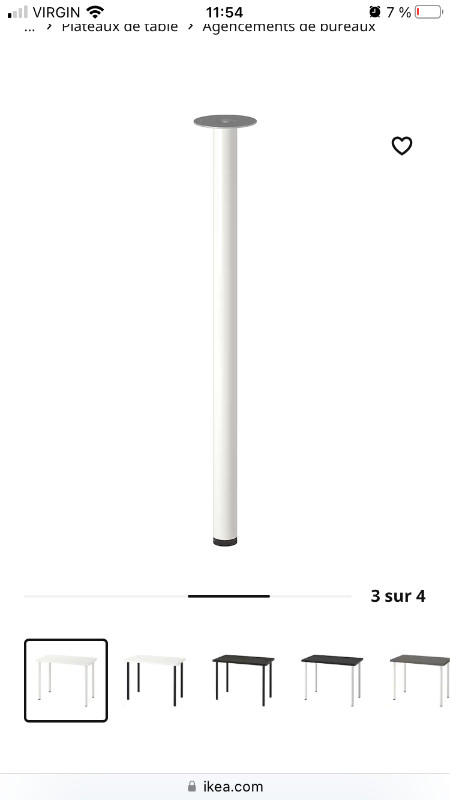 Table (Plateau/Bureau) blanche propre IKEA | Bureaux | Ville de Montréal |  Kijiji