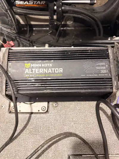 Minn Kota onboard alternator. 3 banks . Works great . Reason for selling is installing an autopilot...