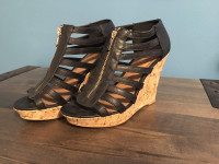 Le Chateau Strappy Leather Wedge Sandal