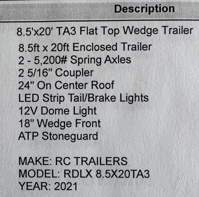 20 ft enclosed trailer in Cargo & Utility Trailers in Yarmouth - Image 11