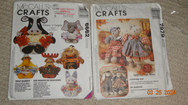 Patterns, mainly crafts, costume  McCalls,Butterick,Simplicity, in Hobbies & Crafts in Kelowna