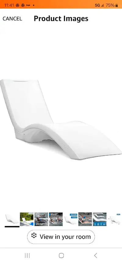 Upgrade your relaxation game with this sleek white outdoor chaise lounge! Perfect for soaking up the...