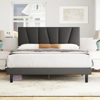 Size Queen Material Alloy Steel, Linen, Wood Product Dimensions 2.11L x 1.53W x 1.04H Meters Style M...