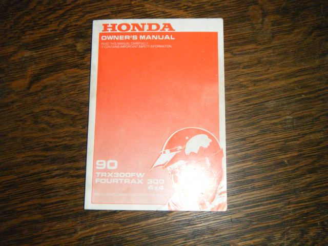 Honda TRX300FW Fourtrax 300 4 x 4 Owners Manual 1990 in Other in Oakville / Halton Region