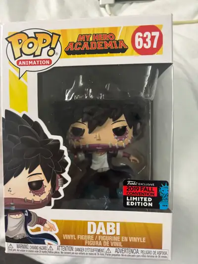 Selling a rare, vaulted Dabi #637 Funko Pop from My Hero Academia. This is the 2019 Fall Convention...
